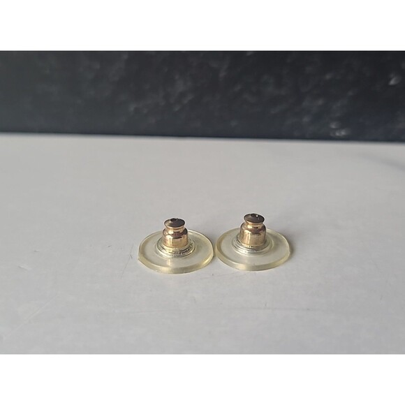 Gold Tone Dolphin Shaped Stud Earrings Vintage Costume Jewelry - Picture 9 of 10